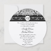 Faire-part de mariage roman noir Damask (Devant)