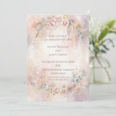 Faire-part de mariage Romance Florale Rose (Debout devant)