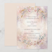 Faire-part de mariage Romance Florale Rose (Devant / Derrière)