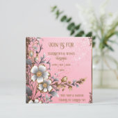 Faire-part de mariage Romance Florale Rose Caprice (Debout devant)