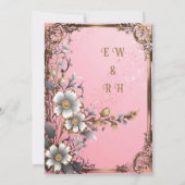 Faire-part de mariage Romance Florale Rose Fantais (Dos)