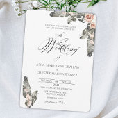 Faire-part de mariage Romance Palm Noir