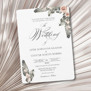 Faire-part de mariage Romance Palm Noir