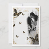 Faire-part de mariage Romance Papillon Doré (Dos)