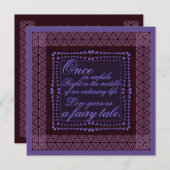 Faire-part de mariage romane violet foncé (Devant / Derrière)