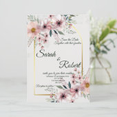 Faire-part de mariage Romantic Blush avec arche fl (Debout devant)