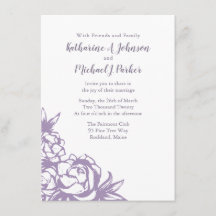 Faire-part de mariage Romantic Lavender Peonies