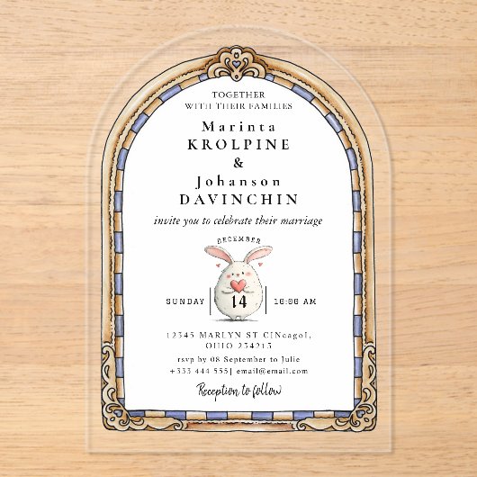 faire-part de mariage romantique (Recto)