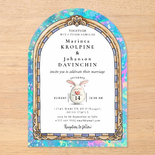 faire-part de mariage romantique (Recto)