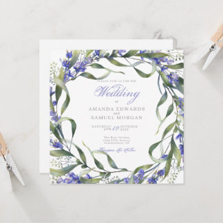 Faire-part de mariage romantique à l'eucalyptus et