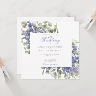 Faire-part de mariage romantique à l'eucalyptus et