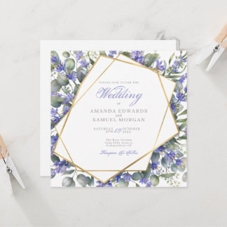 Faire-part de mariage romantique à l'eucalyptus et