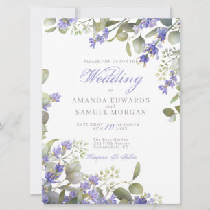 Faire-part de mariage romantique à l'eucalyptus et
