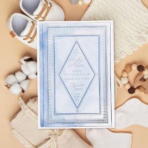Faire-part de mariage romantique antique livre ble