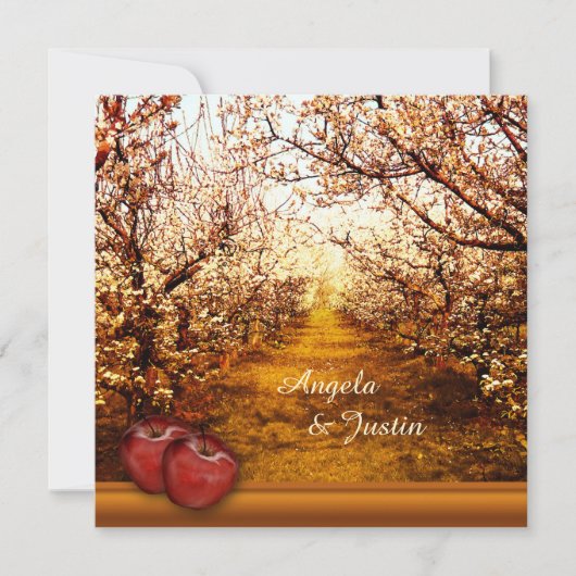 Faire-part de mariage romantique Apple Orchard (Devant)