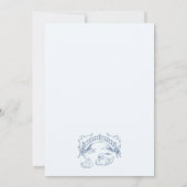 Faire-part de mariage romantique au cygne bleu fan (Dos)