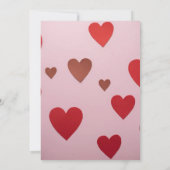 Faire-part de mariage romantique aux coeurs rouges (Dos)