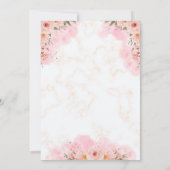 Faire-part de mariage romantique aux fleurs roses (Dos)