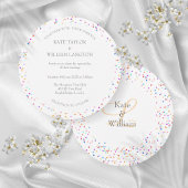 Faire-part de mariage romantique avec confettis ar