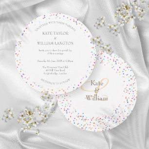 Faire-part de mariage romantique avec confettis ar