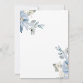Faire-part de mariage romantique bleu et blanc (Dos)