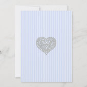 Faire-part de mariage romantique bleu et gris (Dos)