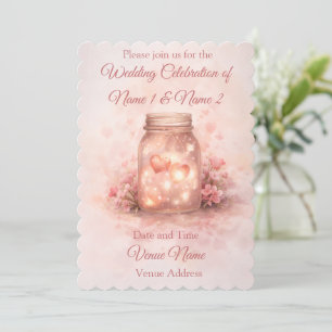 Faire-part de mariage romantique dans un pot Mason