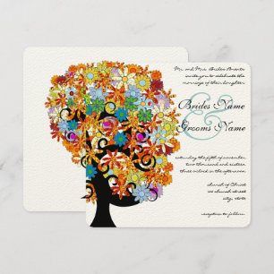 Faire-part de mariage romantique d'arbre d'amour