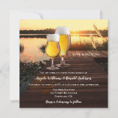 Faire-part de mariage romantique de bière couché d (Devant)