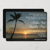 Faire-part de mariage romantique de coucher du (Devant / Derrière)