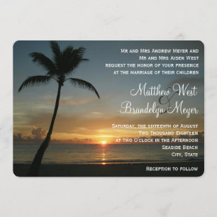Faire-part de mariage romantique de coucher du