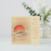 Faire-part de mariage romantique de Deep Red Sunse (Debout devant)