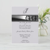 Faire-part de mariage romantique de gris de (Debout devant)