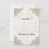 Faire-part de mariage romantique de roses blanches (Dos)