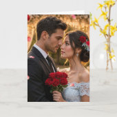Faire-part de mariage romantique élégant (Fleur jaune)