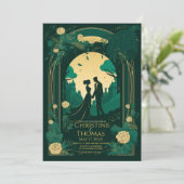 Faire-part de mariage romantique Emerald Green et  (Debout devant)