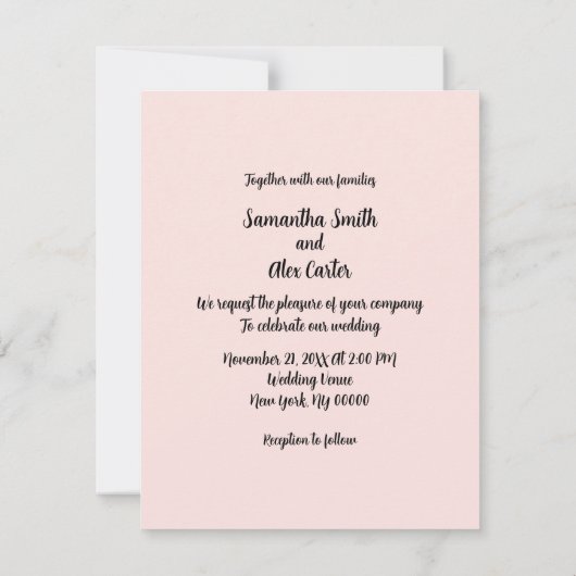 Faire-part de mariage romantique en couple (Dos)