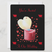 faire-part de mariage romantique en forme de coeur (Devant)