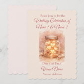 Faire-part de mariage romantique en pot de Mason (Devant / Derrière)