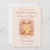 Faire-part de mariage romantique en pot de Mason (Devant)