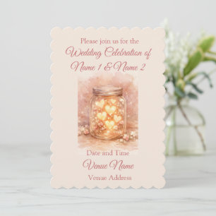 Faire-part de mariage romantique en pot de Mason