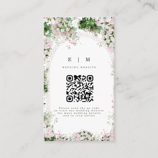 Faire-part de mariage romantique floral rose paste (Devant)