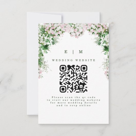 Faire-part de mariage romantique floral rose paste (Devant)