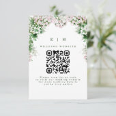 Faire-part de mariage romantique floral rose paste (Debout devant)