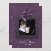 Faire-part de mariage romantique foncée (Devant / Derrière)