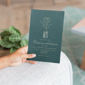 Faire-part de mariage romantique Gold Emerald