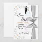 Faire-Part de Mariage Romantique Moderne (Devant / Derrière)