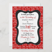 Faire-part de mariage romantique moderne noir et r (Devant)