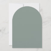 Faire-part de mariage romantique moderne vert saug (Dos)