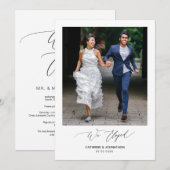 Faire-part de mariage romantique noir, Mariage int (Devant / Derrière)